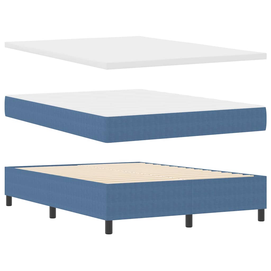 Letto a molle Blu e Bianco 140 x 190 cm Tessuto in Cords | homemem39