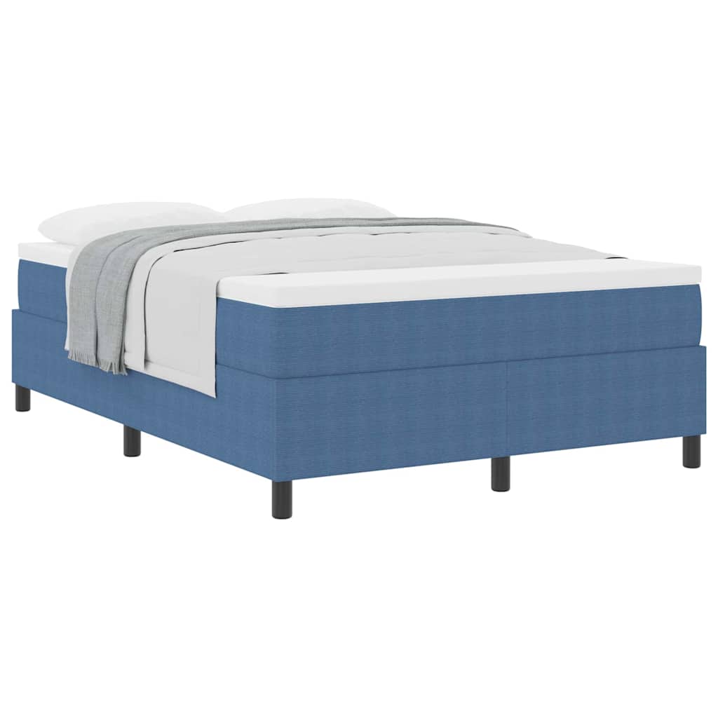 Letto a molle Blu e Bianco 140 x 190 cm Tessuto in Cords | homemem39