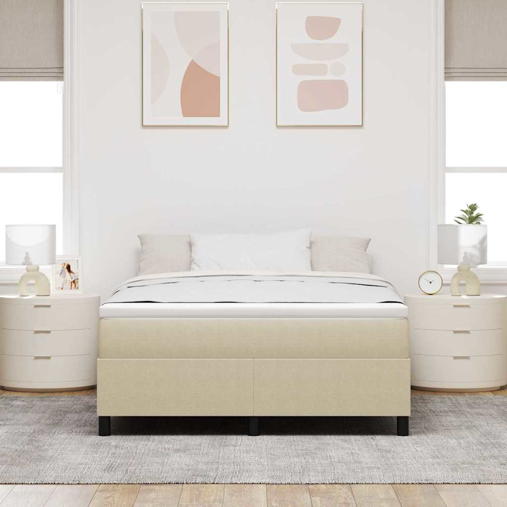 Letto a molle Grigio chiaro e bianco 140 x 200 cm