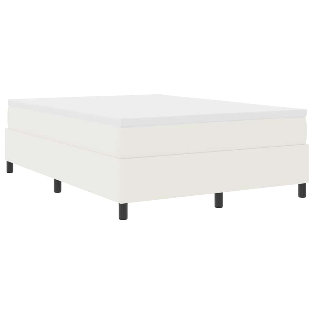 Letto a molle Crema e Bianco 160 x 200 cm Tessuto in Cords | homemem39