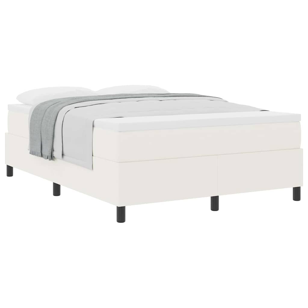 Letto a molle Crema e Bianco 160 x 200 cm Tessuto in Cords | homemem39