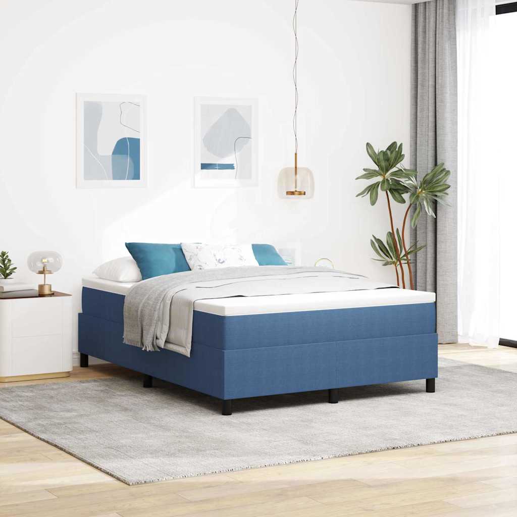 Letto a molle Blu e Bianco 160 x 200 cm Tessuto in Cords | homemem39