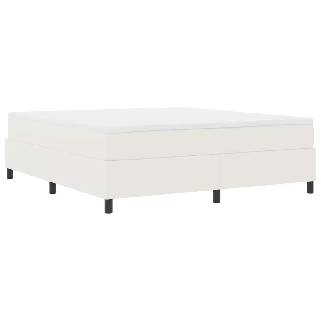 Letto a molle Crema e Bianco 180 x 200 cm Tessuto in Cords | homemem39