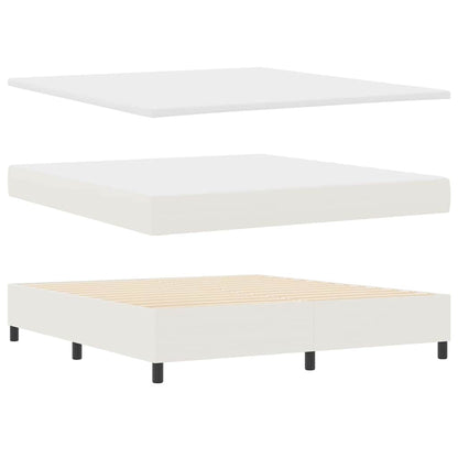 Letto a molle Crema e Bianco 180 x 200 cm Tessuto in Cords | homemem39