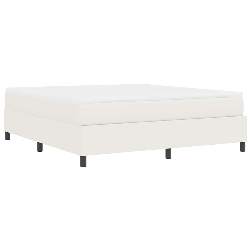 Letto a molle Crema e Bianco 180 x 200 cm Tessuto in Cords | homemem39