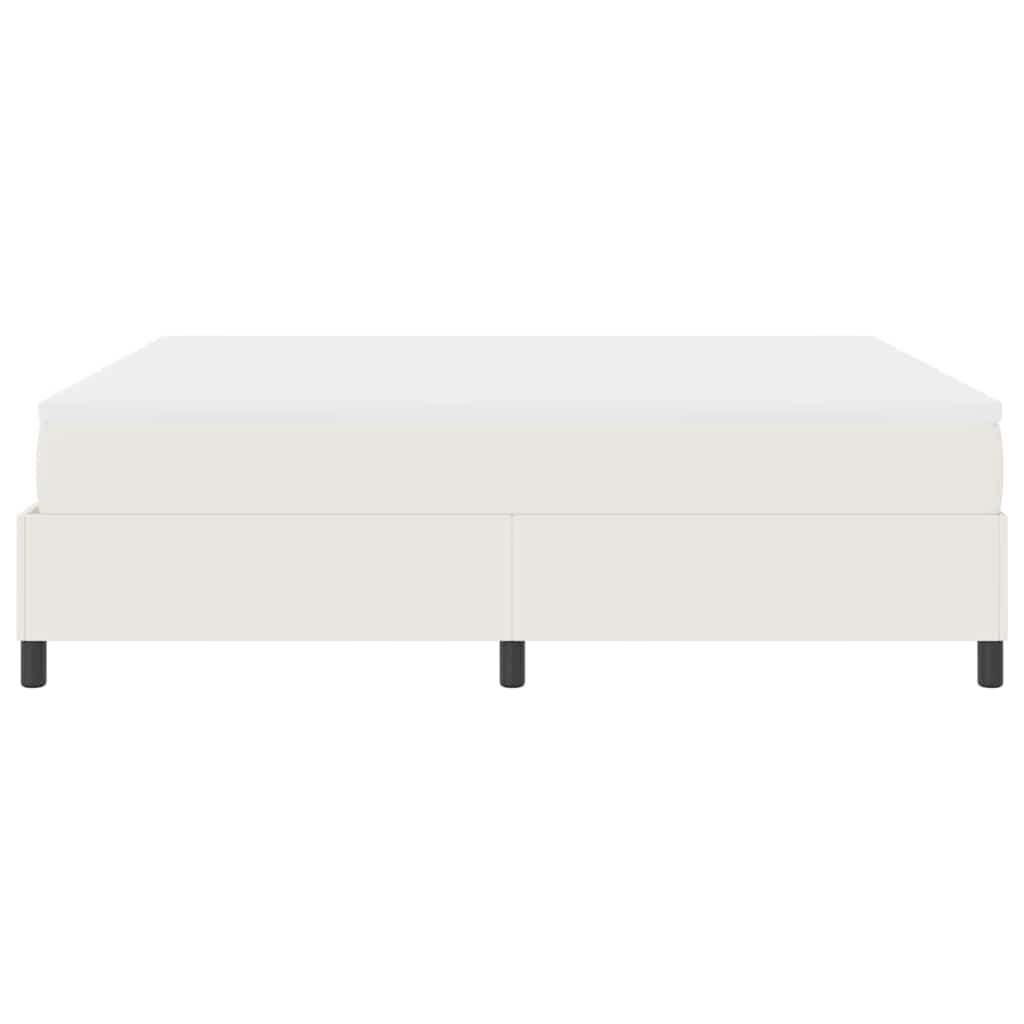 Letto a molle Crema e Bianco 180 x 200 cm Tessuto in Cords | homemem39