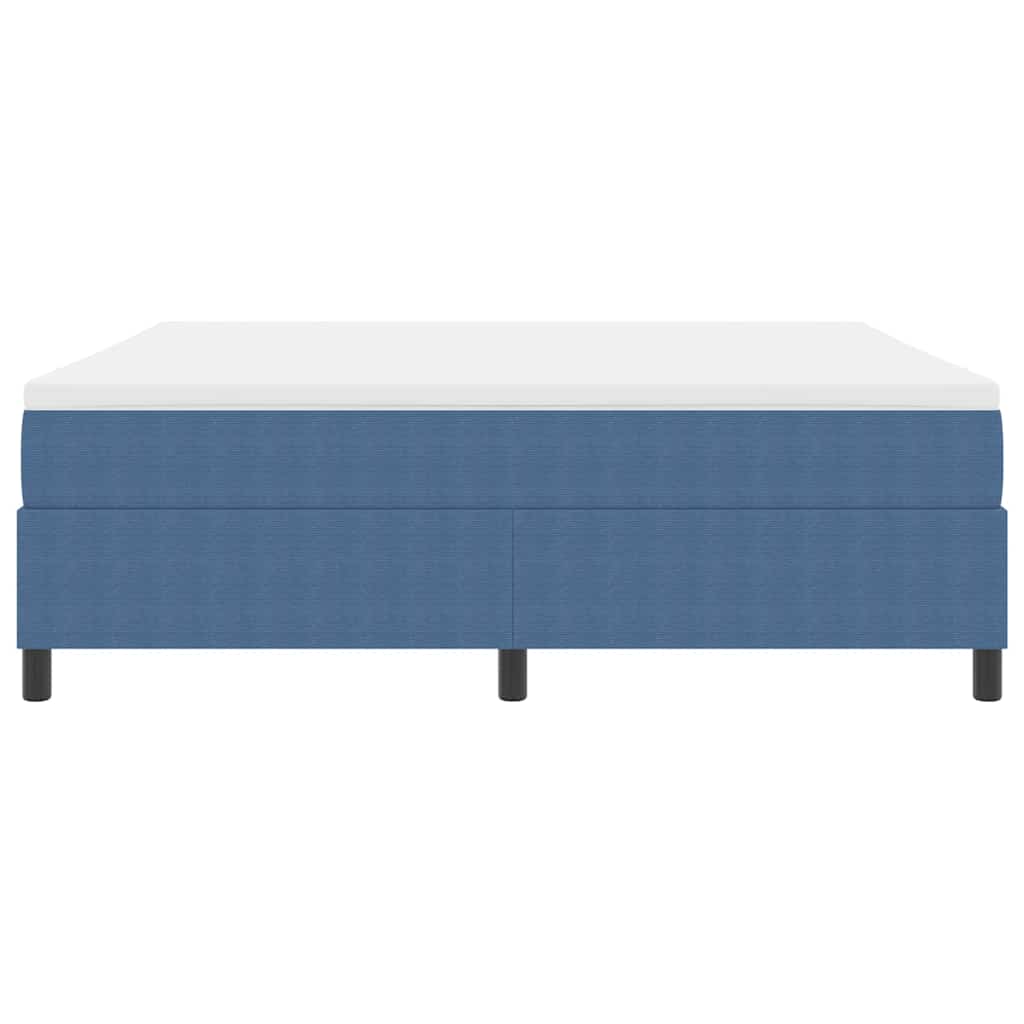 Letto a molle Blu e Bianco 180 x 200 cm Tessuto in Cords