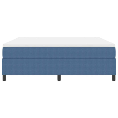 Letto a molle Blu e Bianco 180 x 200 cm Tessuto in Cords