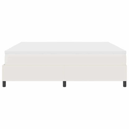 Letto a molle Crema e Bianco 200 x 200 cm Tessuto in Cords | homemem39