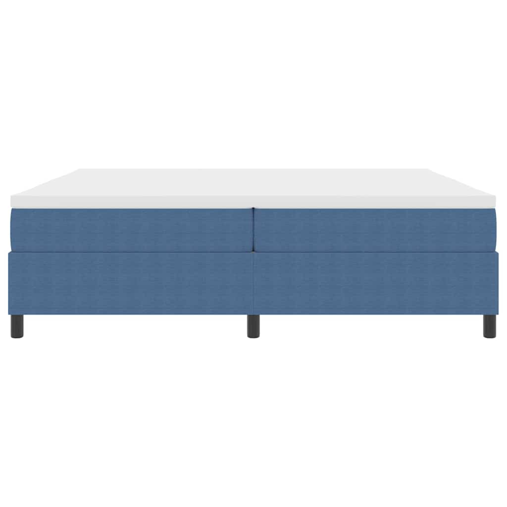 Letto a molle Blu e Bianco 200 x 200 cm Tessuto in Cords