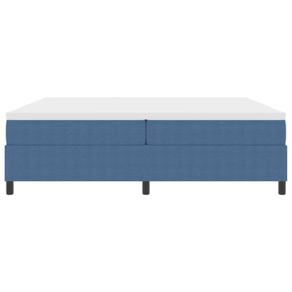 Letto a molle Blu e Bianco 200 x 200 cm Tessuto in Cords