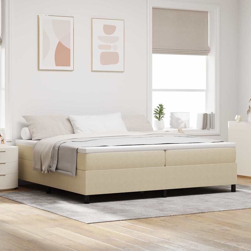 Letto a molle Grigio chiaro e bianco 200 x 200 cm | homemem39