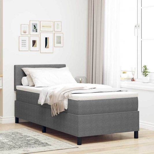Letto a molle con testiera Grigio chiaro e bianco 80 x 200 cm | homemem39