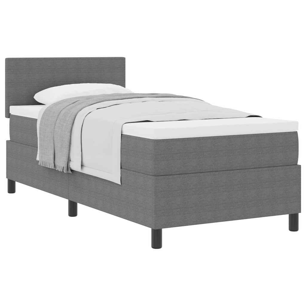 Letto a molle con testiera Grigio chiaro e bianco 80 x 200 cm | homemem39