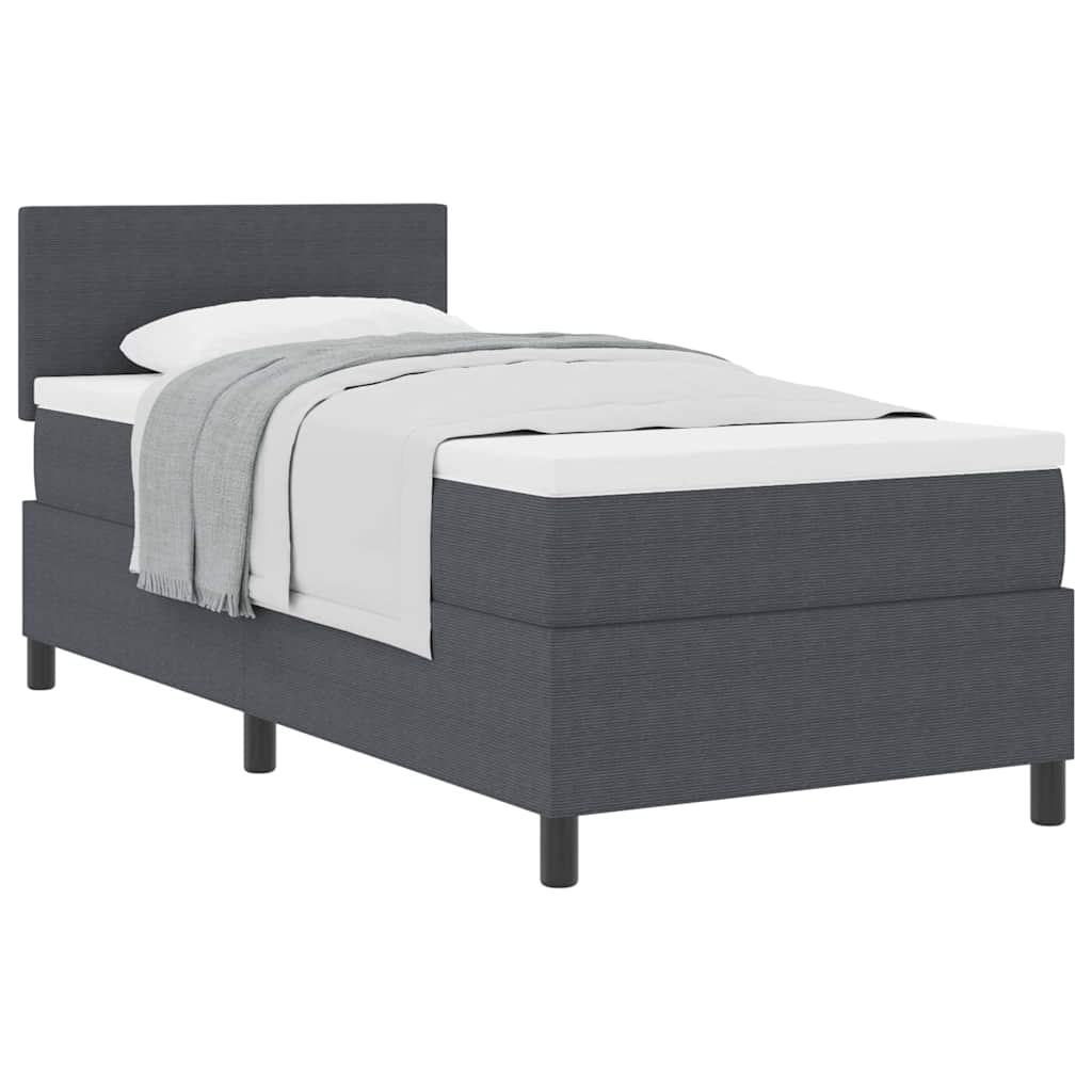Letto a molle con testiera Grigio Scuro e Bianco 80 x 200 cm | homemem39