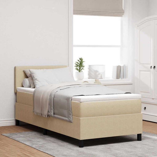Letto a molle con testiera Grigio chiaro e bianco 80 x 200 cm | homemem39