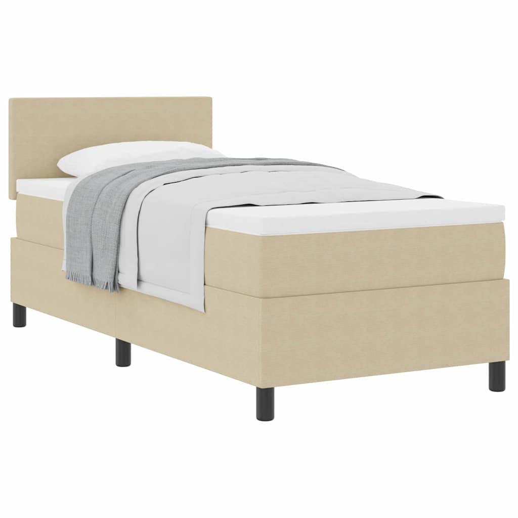 Letto a molle con testiera Grigio chiaro e bianco 80 x 200 cm | homemem39