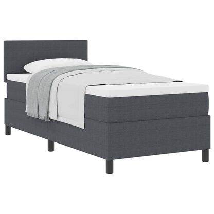 Letto a molle con testiera Grigio Scuro e Bianco 90 x 200 cm | homemem39