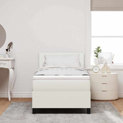 Letto a molle Crema e Bianco 100 x 200 cm Tessuto in Cords | homemem39