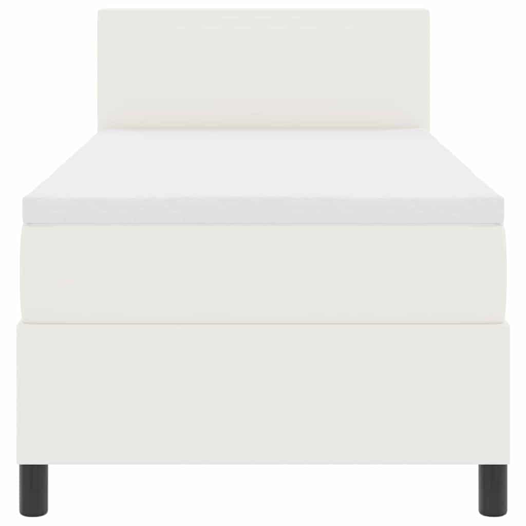 Letto a molle Crema e Bianco 100 x 200 cm Tessuto in Cords | homemem39