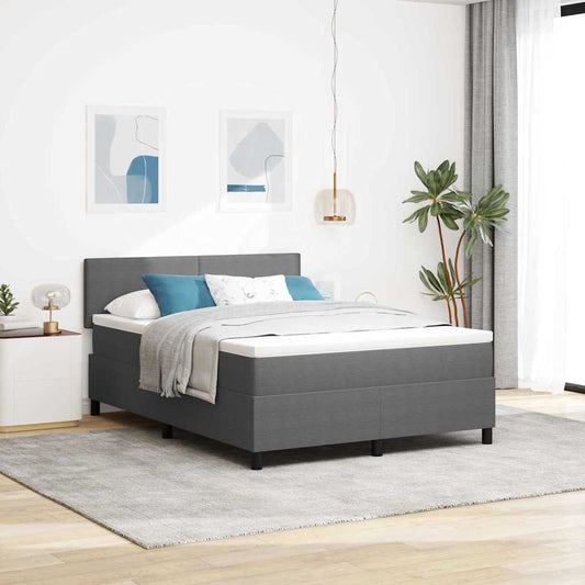 Letto a molle con testiera Grigio chiaro e bianco 140 x 190 cm | homemem39