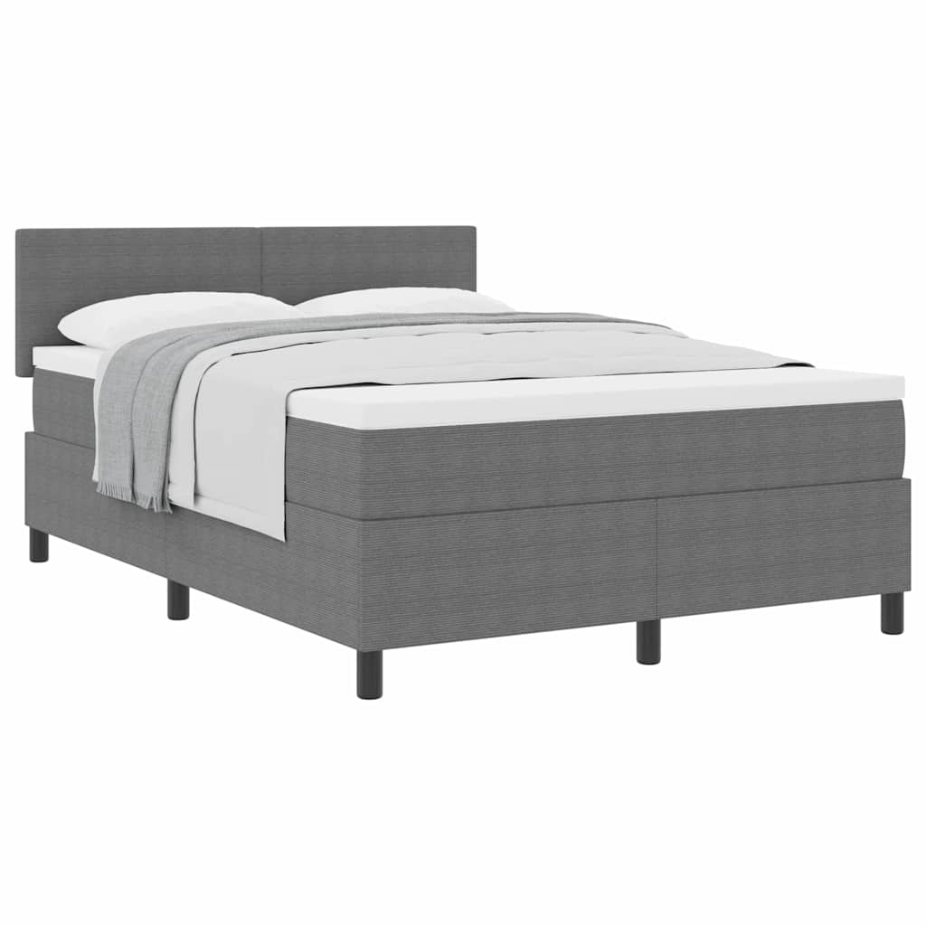 Letto a molle con testiera Grigio chiaro e bianco 140 x 190 cm | homemem39