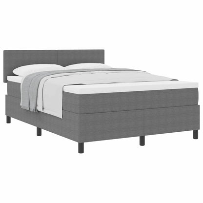 Letto a molle con testiera Grigio chiaro e bianco 140 x 190 cm | homemem39