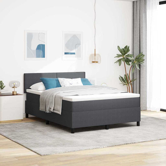 Letto a molle con testiera Grigio Scuro e Bianco 160 x 200 cm | homemem39