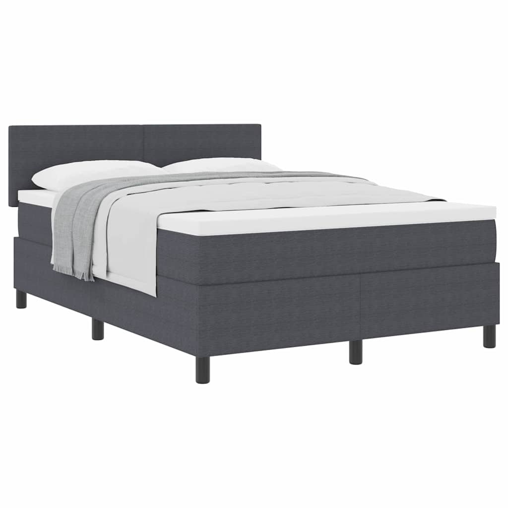 Letto a molle con testiera Grigio Scuro e Bianco 160 x 200 cm | homemem39