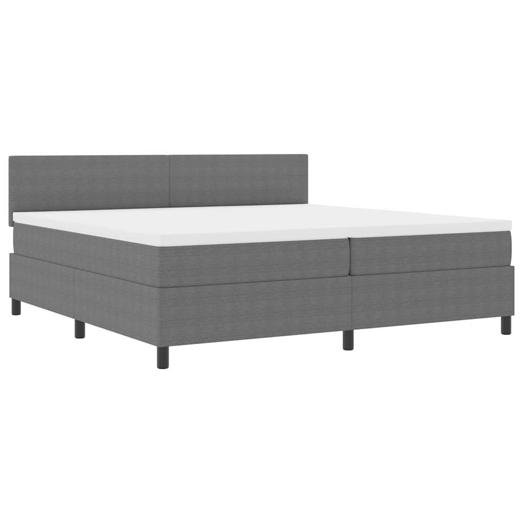 Letto a molle con testiera Grigio chiaro e bianco 200 x 200 cm