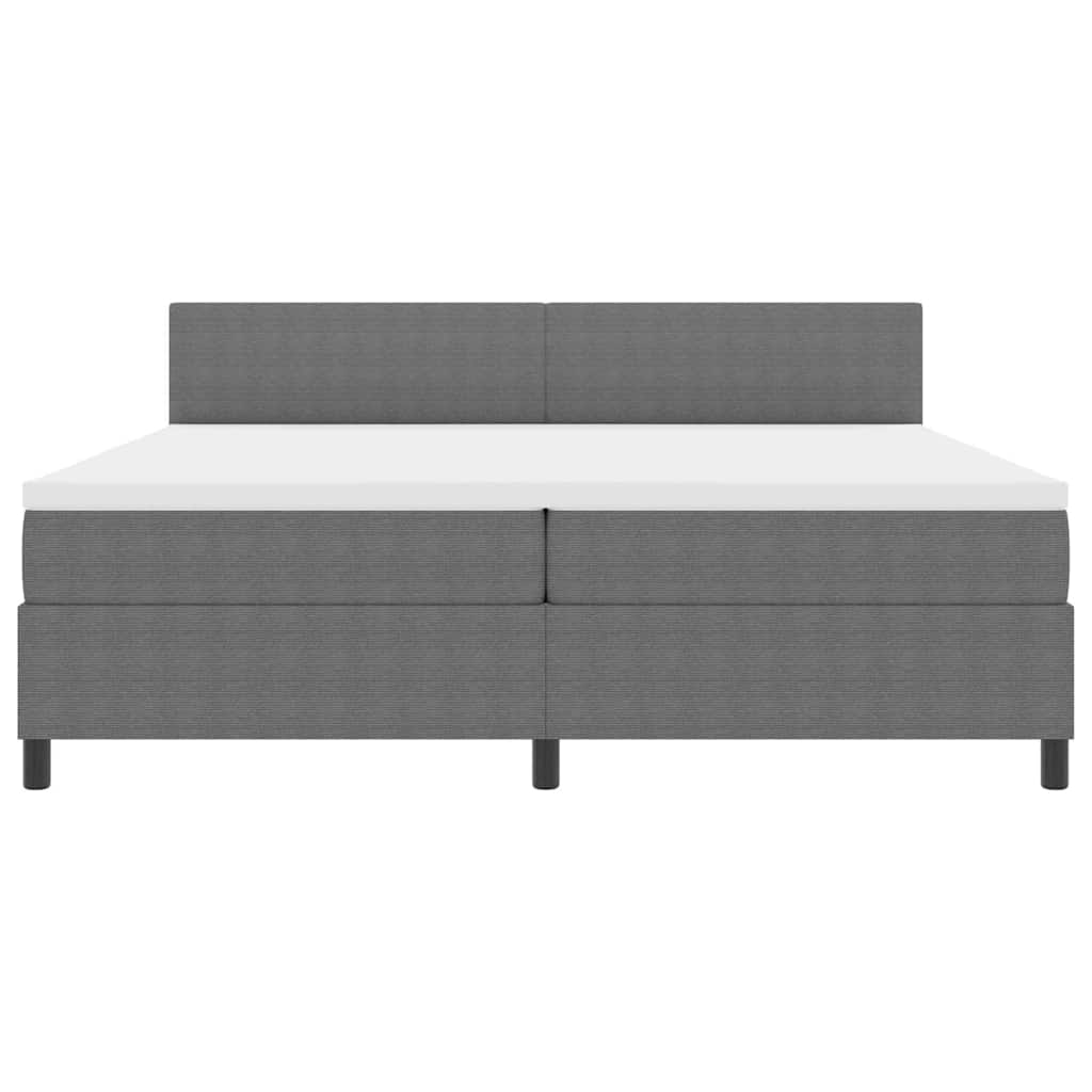 Letto a molle con testiera Grigio chiaro e bianco 200 x 200 cm | homemem39
