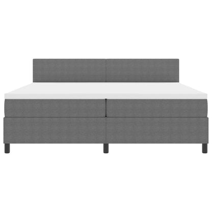 Letto a molle con testiera Grigio chiaro e bianco 200 x 200 cm | homemem39