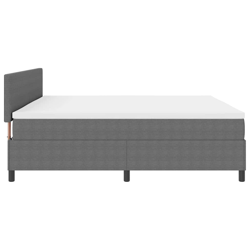 Letto a molle con testiera Grigio chiaro e bianco 200 x 200 cm | homemem39