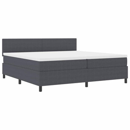 Letto a molle con testiera Grigio Scuro e Bianco 200 x 200 cm | homemem39