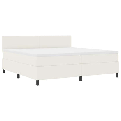 Letto a molle Crema e Bianco 200 x 200 cm Tessuto in Cords | homemem39