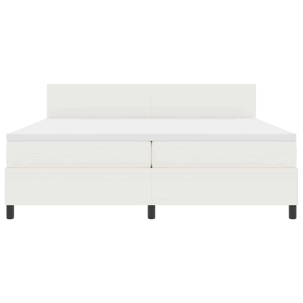 Letto a molle Crema e Bianco 200 x 200 cm Tessuto in Cords | homemem39