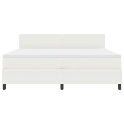 Letto a molle Crema e Bianco 200 x 200 cm Tessuto in Cords | homemem39