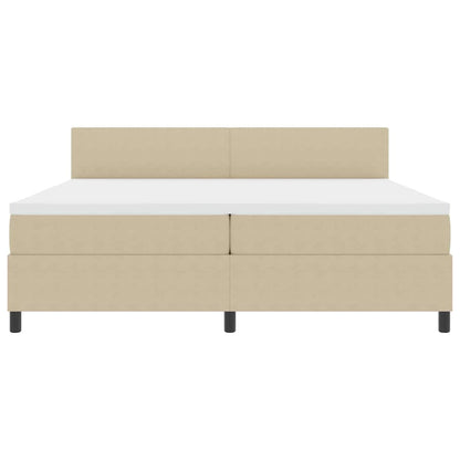 Letto a molle con testiera Grigio chiaro e bianco 200 x 200 cm