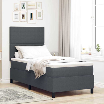 Letto a molle con testiera Grigio Scuro e Bianco 80 x 200 cm | homemem39