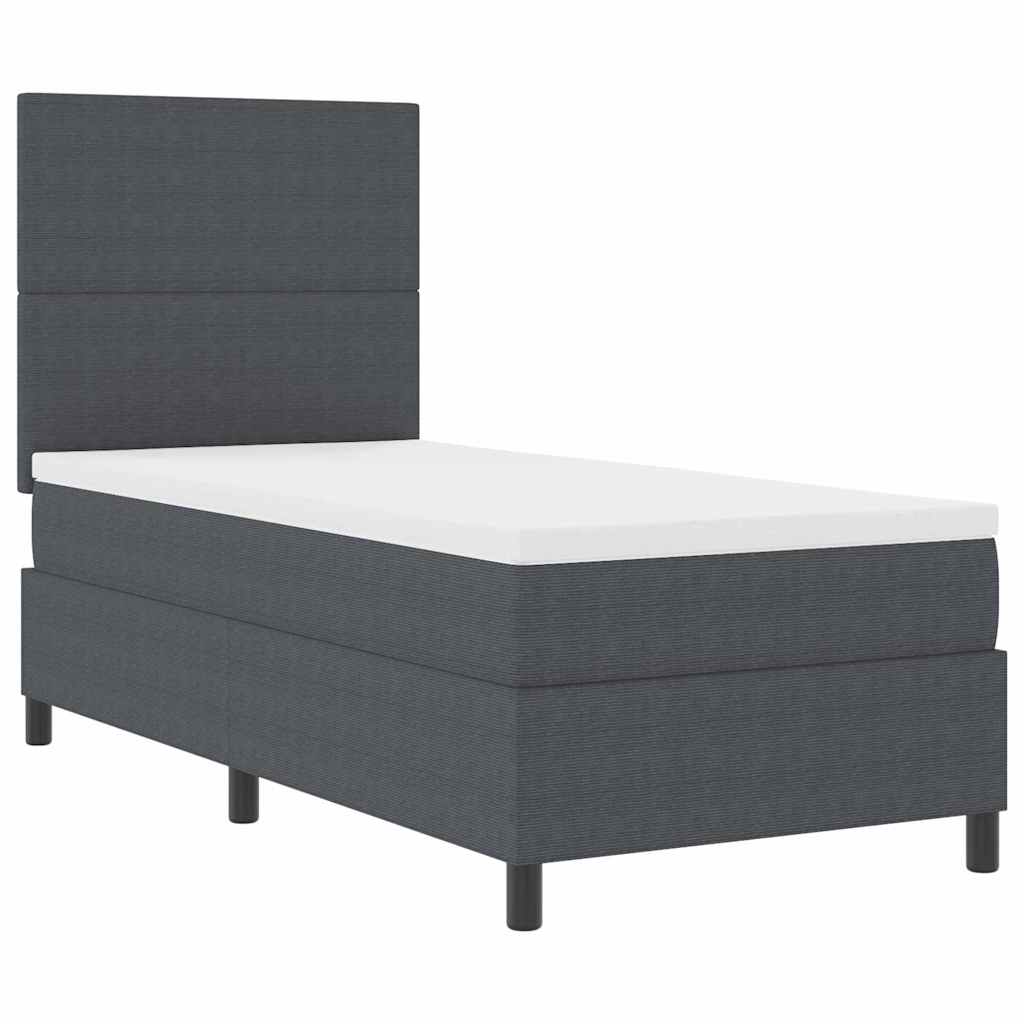 Letto a molle con testiera Grigio Scuro e Bianco 80 x 200 cm | homemem39