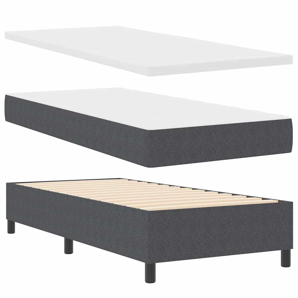 Letto a molle con testiera Grigio Scuro e Bianco 80 x 200 cm | homemem39
