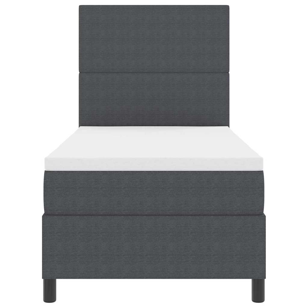 Letto a molle con testiera Grigio Scuro e Bianco 80 x 200 cm | homemem39