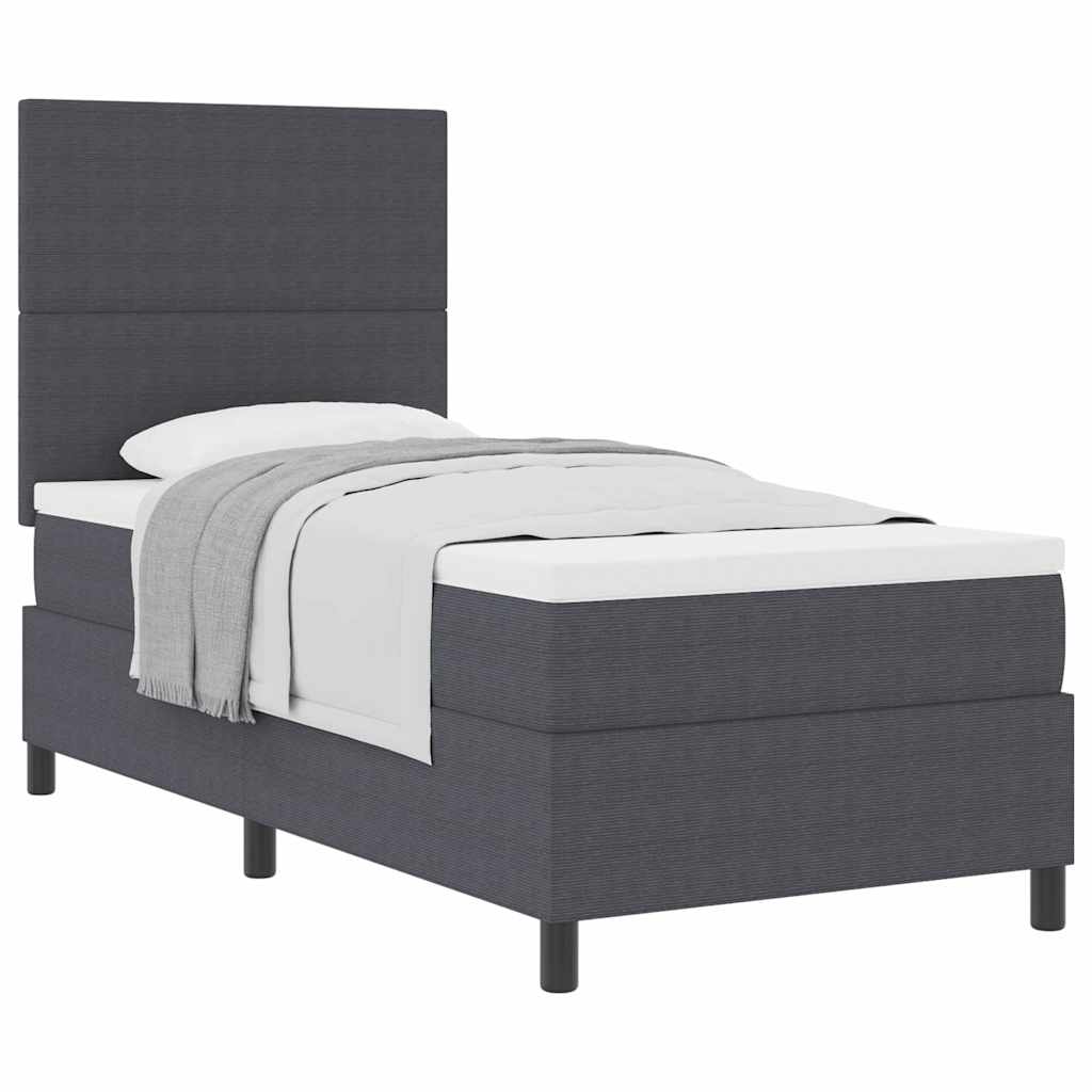 Letto a molle con testiera Grigio Scuro e Bianco 80 x 200 cm | homemem39