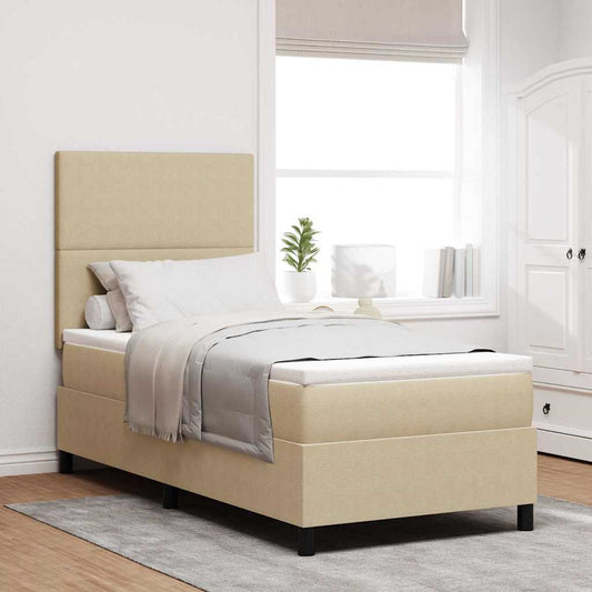 Letto a molle con testiera Grigio chiaro e bianco 80 x 200 cm | homemem39