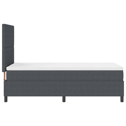 Letto a molle con testiera Grigio Scuro e Bianco 90 x 200 cm