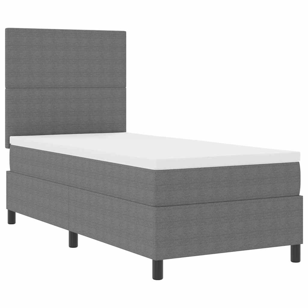 Letto a molle con testiera Grigio chiaro e bianco 100 x 200 cm | homemem39