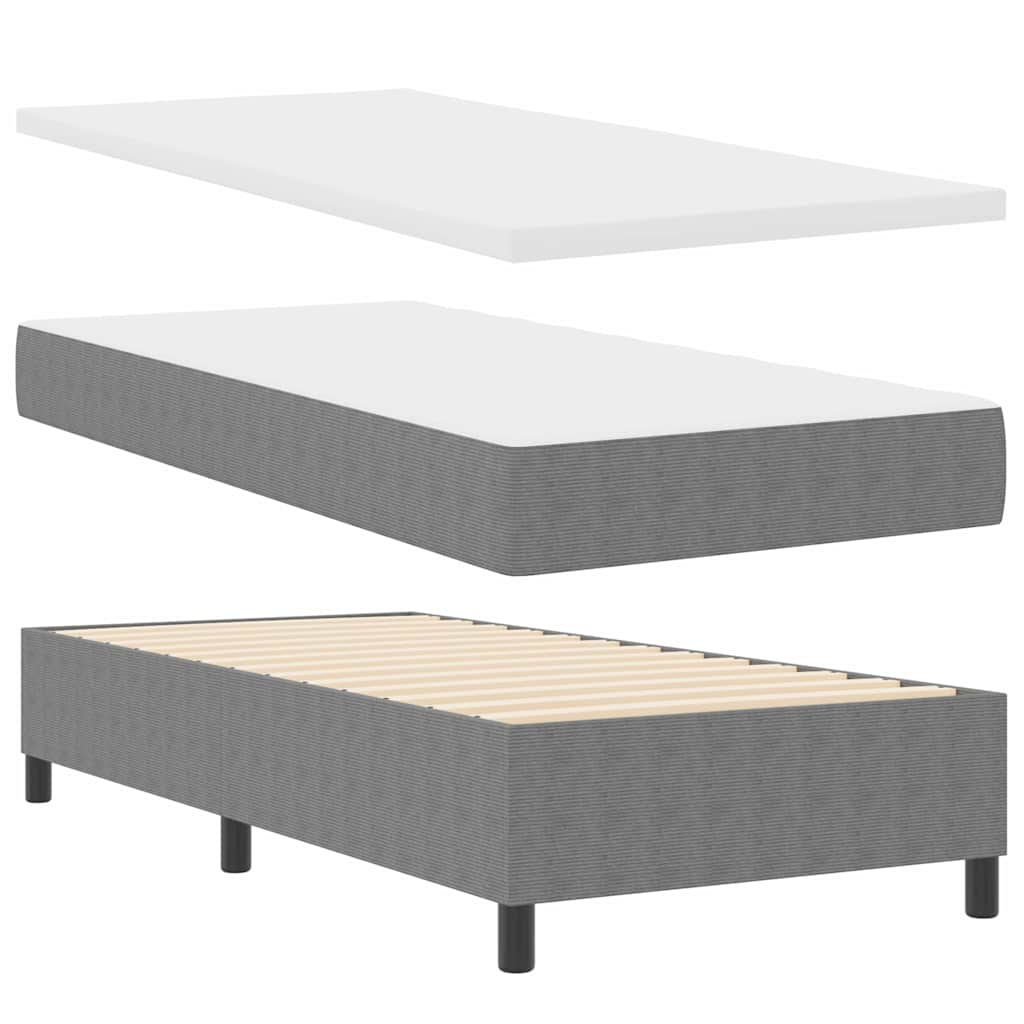Letto a molle con testiera Grigio chiaro e bianco 100 x 200 cm | homemem39