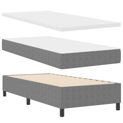 Letto a molle con testiera Grigio chiaro e bianco 100 x 200 cm | homemem39