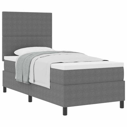 Letto a molle con testiera Grigio chiaro e bianco 100 x 200 cm | homemem39