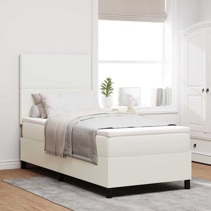 Letto a molle Crema e Bianco 100 x 200 cm Tessuto in Cords | homemem39